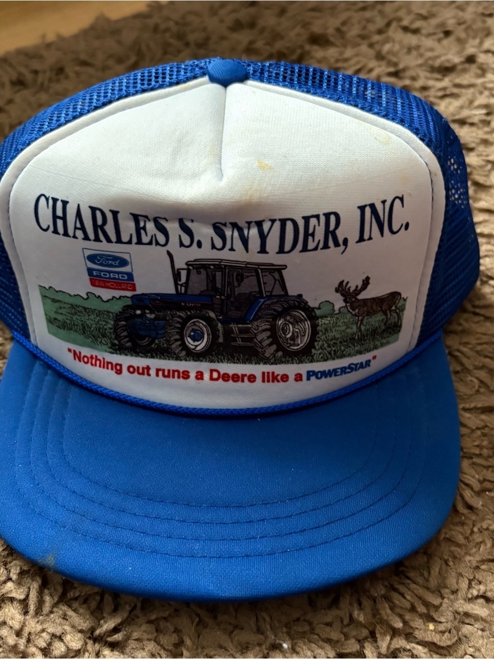 Vintage Ford New Holland Mesh SnapBack Hat 90s Tractor Farming